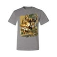 thumbnail image 2 of Wild Bobby Deers in Mountains Patriotic American Flag Hunting Animal Lover Unisex Men Tee, 2 of 6