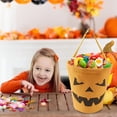 thumbnail image 2 of Halloween Trick or Treat Bags - Cute Candy Buckets & Tote Candy Bags with Handle for Halloween Parties, Orange, 2 of 5