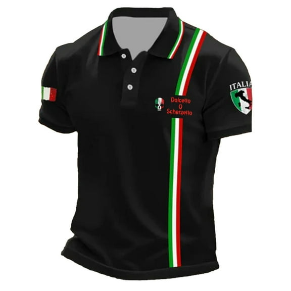 Polo T Shirts for Men Halloween Skeleton Letter Printed Casual Short Sleeve Button Up Collared Tee Slim Fit Stretchy Breathable Summer T Shirts for Man Black1 L