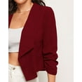 thumbnail image 4 of Remikst Women’s Casual Short Blazers 3/4 Sleeve Knit Cropped Office Business Open Front Blazer Jackets, 4 of 5
