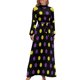 thumbnail image 2 of Vestido largo de verano con lunares morados y dorados, ropa de lujo para mujer, vestido ajustado, 2 of 5