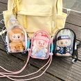 thumbnail image 3 of Bolsa de exhibición para exteriores para muñecas de peluche Labubu de 15cm con llavero, accesorios para muñecas, funda protectora transparente colorid, 3 of 5