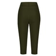 thumbnail image 6 of Women's High Waisted Capri Pants Drawstring Lightweight Stretch Yoga Hiking Joggers Casual Summer Pants with Pockets Army Green, 6 of 6