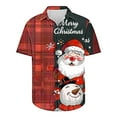 thumbnail image 5 of Men's Christmas Hawaiian Shirt with Santa and Beer Print Button Down Short Sleeve Aloha Top for Holiday Parties Festive Casual Wear, 5 of 5