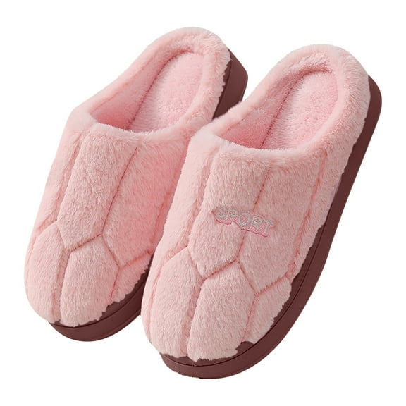 Aayomet Fuzzy Slippers for Women Retro Plush Lightweight House Slippers Slip-on Indoor Outdoor Slippers,Pink 38-39
