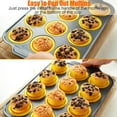thumbnail image 5 of 12 Cups Muffin Pans with Metal Frame Nonstick Press to Easily Pop Out for Baking Homemade Muffins, Breads, Cupcakes, Egg Bites, BPA-Free Silicone Muffin Tin Cupcake Pan Mold,Yellow, 5 of 9