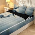 thumbnail image 3 of Erosebridal Vintage Heron Bird Zipper Full Size Comforter Sets with Fitted Sheet and 2 Pillowcases,Rustic Animals Zipper Bedding Set,Gray Blue,Black Reversible,4pcs, 3 of 8