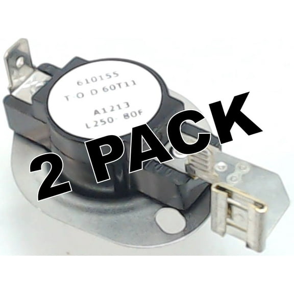 2 Pk, Dryer High Limit Thermostat for Whirlpool, Sears, AP3131941, 3977767