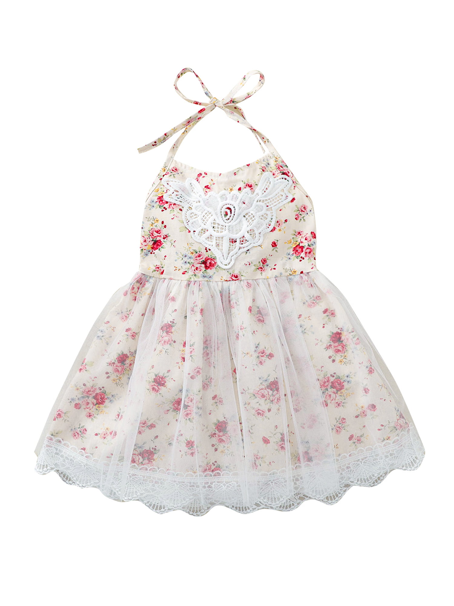 Sleeveless 12-18 & 18-24 months Baby Girl Dress/ Sling Lace Baby Dress handmade 