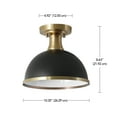 thumbnail image 5 of Globe Electric 1-Light Matte Black Indoor Semi-Flush Mount Ceiling Light Brass Accents, 5 of 9