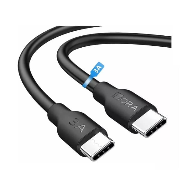 Cable USB 1Hora 1 metro, Entrada y Salida Tipo C, Carga Rápida 3A, Nailon Reforzado; Negro