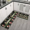 thumbnail image 2 of Black Christmas Santa Pattern Kitchen Rugs Sets Of 2,Anti Fatigue Kitchen Mat Rugs Non Slip Washable,Decorative Kitchen Floor Mats for Kitchen,Sink,Laundry,17"x30"+17"x47", 2 of 7