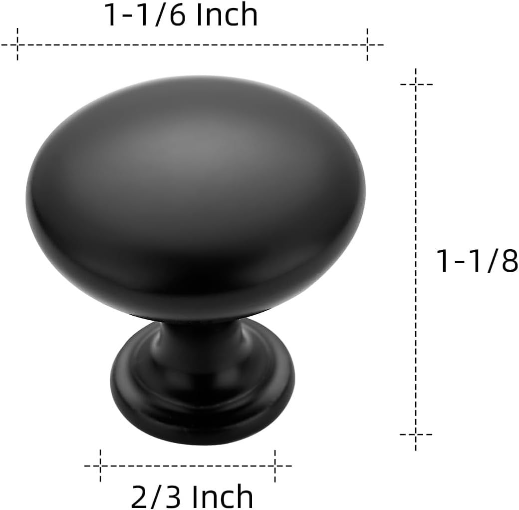 Ravinte 10 Pack Kitchen Cabinet Knobs Matte Black Zinc Knobs Drawer Pulls Door Dresser Drawer Handles Knobs for Dresser Drawers