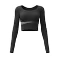 thumbnail image 5 of AGWOLF Workout Tops for Women Wrap Long Sleeve Shirts Buttercore Slim Fit Yoga Top Athletic Pilates Hiking T Shirt Black S, 5 of 6
