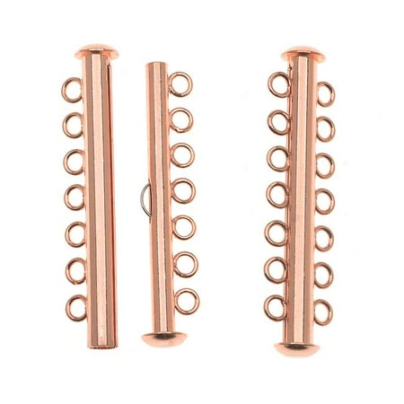 Rings Leaf Clasp - Copper Plated Tube Clasp 41.5mm Seven Rings Strands (2)