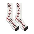 thumbnail image 4 of Men's White Baseball Novelty Athletic Socks Women's Digital Printing Funky Patterned Crew Socks, 4 of 7