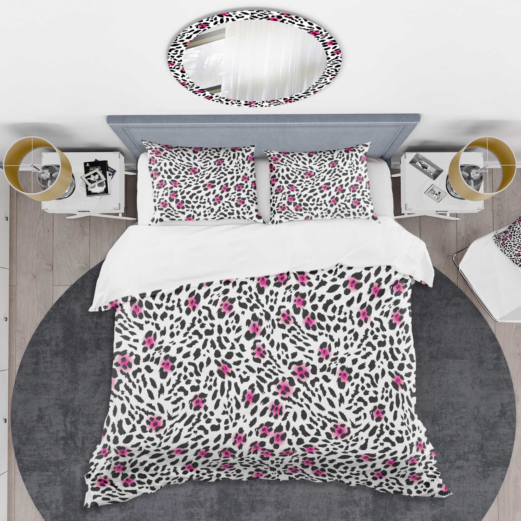 Designart 'Glam Leopard Pattern' Mid-Century Modern Duvet Cover Set