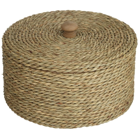 Studio 55D Weavers Choice Natural Seagrass Round Decorative Box