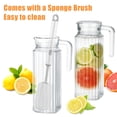 thumbnail image 4 of NiHome Glass Pitchers with Lids, 40oz Glass Water Fridge Pitcher for Drinks, Glass Water Jug with Lid & Brush, Beverage Serveware & Storage Container for Lemonade, Iced Tea, Coffee(2PCS Clear), 4 of 9