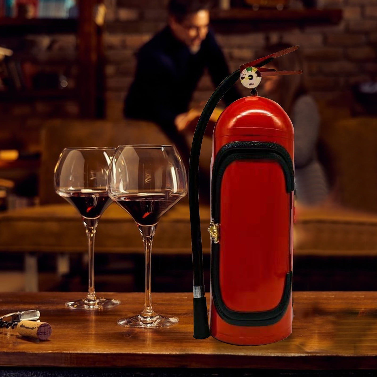 Aihimol Fire Extinguisher Mini Bar Metal Mini Bar For Whiskey Lovers, Fire Extinguisher Shape Wine Storage System Quirky Gifts For Men