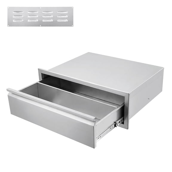 Accreate Outdoor Kitchen Drawers, Flush Mount Triple Access BBQ Drawers with Stainless Steel Handle, BBQ Island Drawers for Outdoor Kitchens or BBQ Island Patio Grill Station