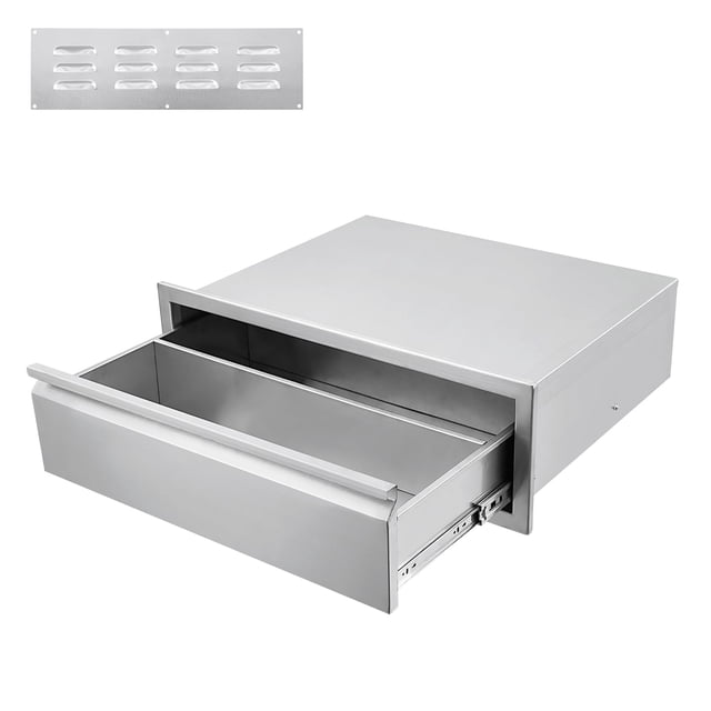 Yiwa Triple Access BBQ Drawers, Flush Mount Design with Stainless Steel Handles for Outdoor Kitchen Islands
