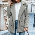 thumbnail image 4 of Women's Fuzzy Fleece Faux Shearling Coat, Winter Warm Oversized Jacket with Lapel Collar, Casual Zipper Outwear for Daily Use Light Gray, M, 4 of 8