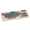 thumbnail image 2 of Teclado mecánico para juegos ruso, teclas PBT, universal, ergonómico, resistente al desgaste café beige, 2 of 9