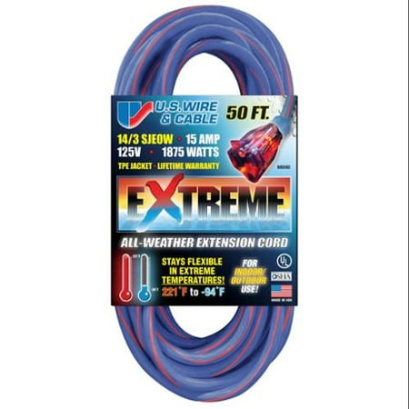 

USW 14/3 50Ft Extreme Cold Weather Extension Cord with Lighted Plug
