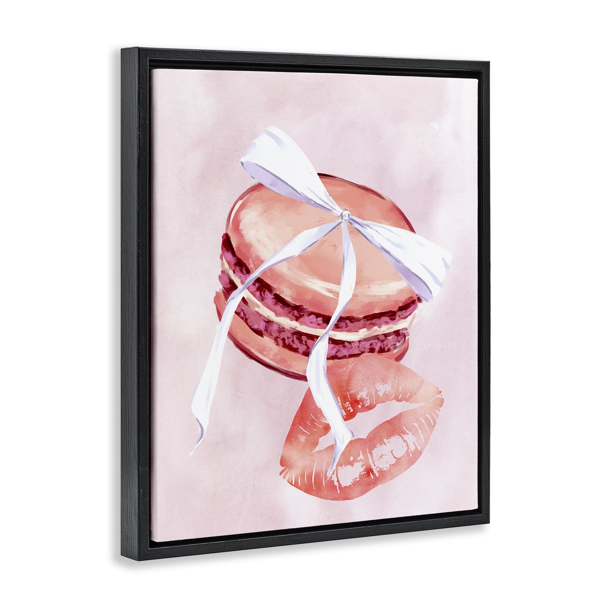 Stupell Industries Glam Macaron Dessert Food & Beverage Painting Black Floater Framed Art Print Wall Art, 25 x 31