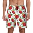 thumbnail image 3 of Uemuo Rose Flowers Pattern Mens Swim Trunks Quick Dry Board Shorts with Mesh Lining, Stretch Beach Shorts Quick Dry No-Chafing Board Shorts-Large, 3 of 9