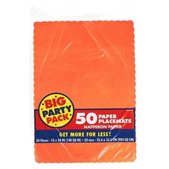 orange peel paper placemats | pack of 50 | party supply
