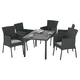 thumbnail image 4 of Set de Comedor para Exterior de 1Mesa + 4 Sillas Tipo Ratán, Modelo Noa, 4 of 5