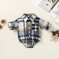 thumbnail image 2 of Younger Tree Newborn Baby Boy Girl Flannel Shirt Long Sleeve Button Down Plaid Shirts Romper Clothes Outfits for 3-6 Months, 2 of 8
