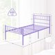 thumbnail image 2 of Purple tamaño individual-size metal marco de cama con heart-shaped cabecero y footboard 12.2in underbed almacenamiento, 2 of 7