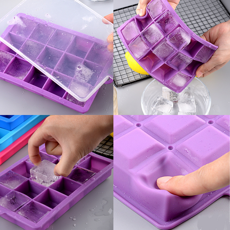 Ice Cube Tray with Lid and Bin, Ice Trays Ice Maker for Freezer