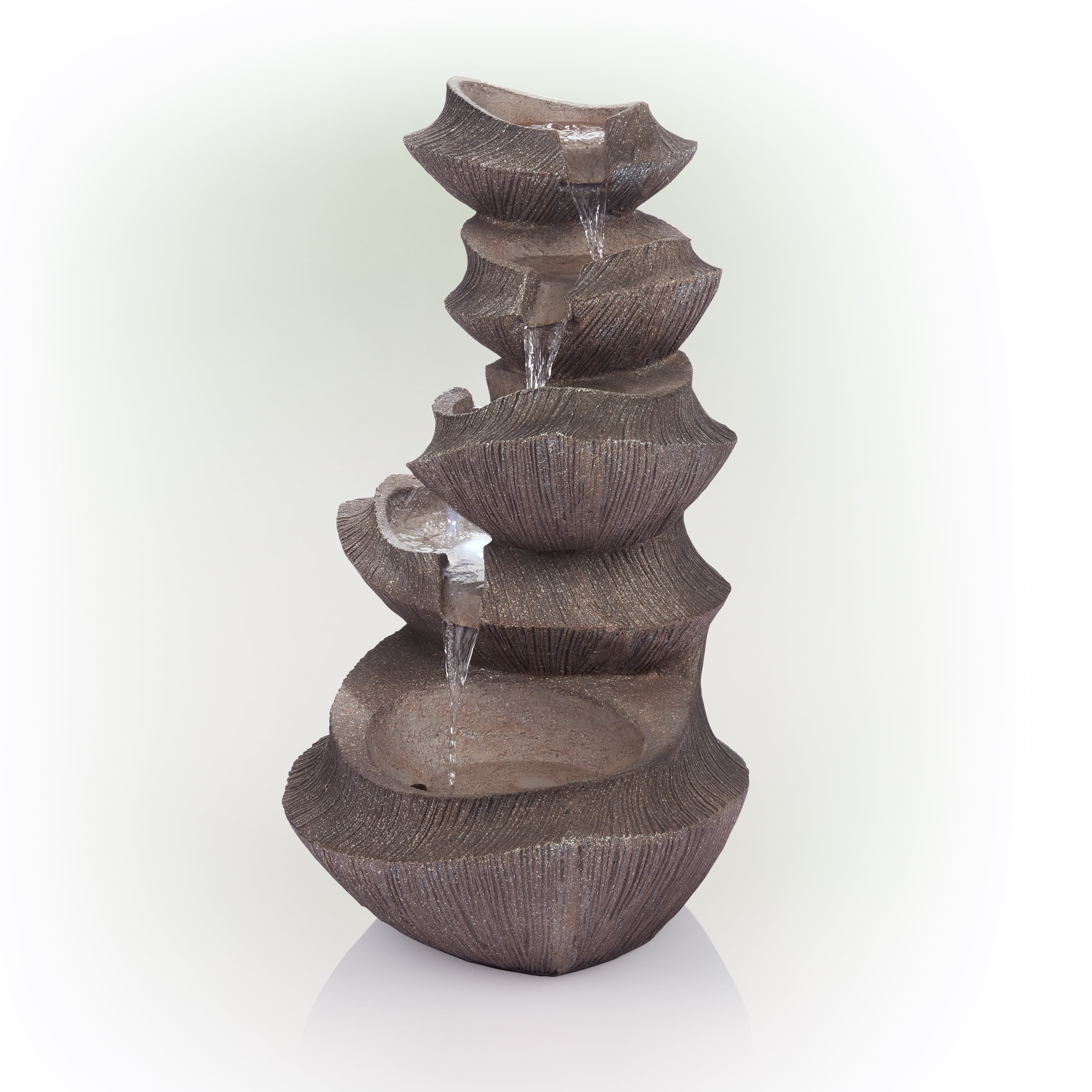 Alpine Corporation Cascading Outdoor Fountain with LED Lights, 31" High