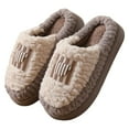 thumbnail image 4 of Gubotare Pantoufles Duveteuses Femmes Pantoufles pour Femmes Pantoufles Rétro Douces en Peluche Chaudes Pantoufles à Enfiler Confortables pour Intérieur Extérieur Taille 7 (Coffee,7), 4 of 6