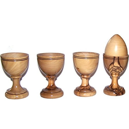

Four olive wood Communion/Egg Cups - great style - Asfour brand - Set of 4