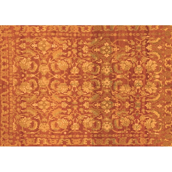 Ahgly Company Indoor Rectangle Abstract Orange Modern Area Rugs, 7' x 10'