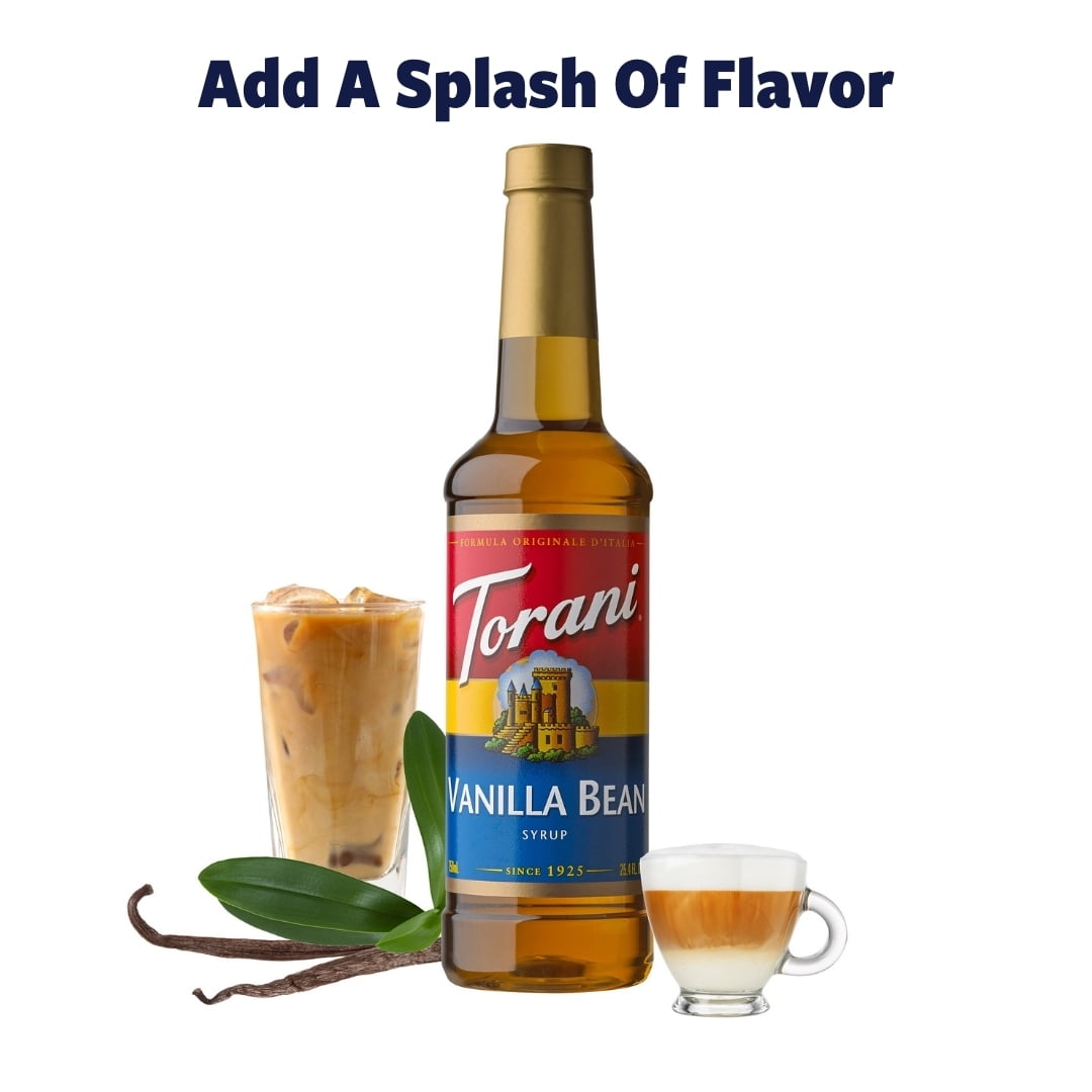(4 pack) Torani Vanilla Bean Flavoring Syrup, 25.4 fl oz