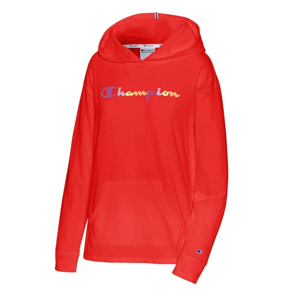 Champion Womens Heavyweight Jersey Pullover Hoodie, M, Red Flame -