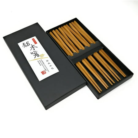 10 (5 pairs) Elegant Twist Bamboo Chopsticks