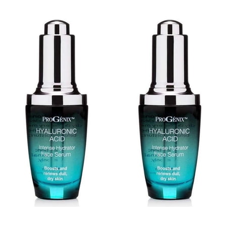 Progenix Hyaluronic Acid Face Serum Skin Care Booster Vitamin E 1 Oz Pk 2