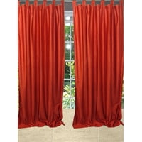 Mogul Solid Orange Tab Top Curtain Drape Window Treatment Ideas (84x48)