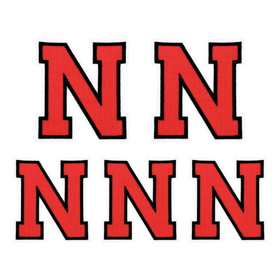 Uxcell Chenille Letter Patches 4.5"/3.1" Alphabet N Iron on Patch (Red, Pack of 5)