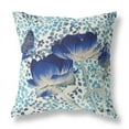 thumbnail image 4 of Amrita Sen Designs  16 x 16 in. Three Roses with Butterfly Broadcloth Indoor & Outdoor Zippered Pillow - Electric Blue, Cream & Off White, 4 of 5