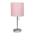 thumbnail image 1 of Stick Table Lamp with USB Charging Port & Fabric Shade, Light Pink, 1 of 1
