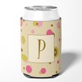 thumbnail image 2 of Letter P Initial Monogram - Tan Dots Can or Bottle Hugger, 2 of 5