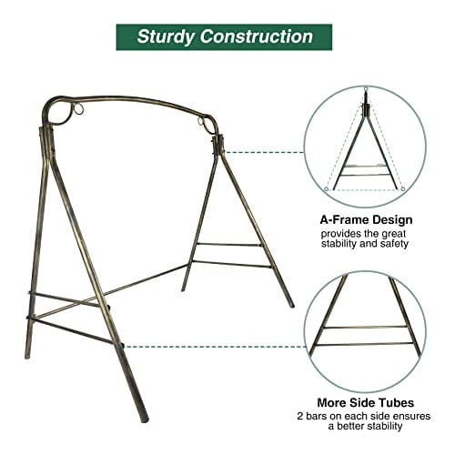 RedSwing Metal Porch Swing Stand, Heavy Duty Steel Swing Frame for